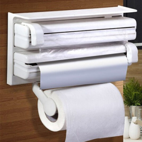 Convenient Elegant Kitchen Paper Roll Dispenser aluminum foil cling film paper towel rolls wall-mounted dispenser in Morocco with Brefshop