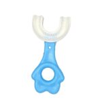 Brosse a Dents Enfant 360 en Forme de U Nettoyage Complet pour Enfants de 3 à 12 Ans brossage amusant efficace hygiène dentaire bleu