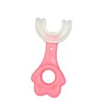 Brosse a Dents Enfant 360 en Forme de U Nettoyage Complet pour Enfants de 3 à 12 Ans brossage amusant efficace hygiène dentaire rose