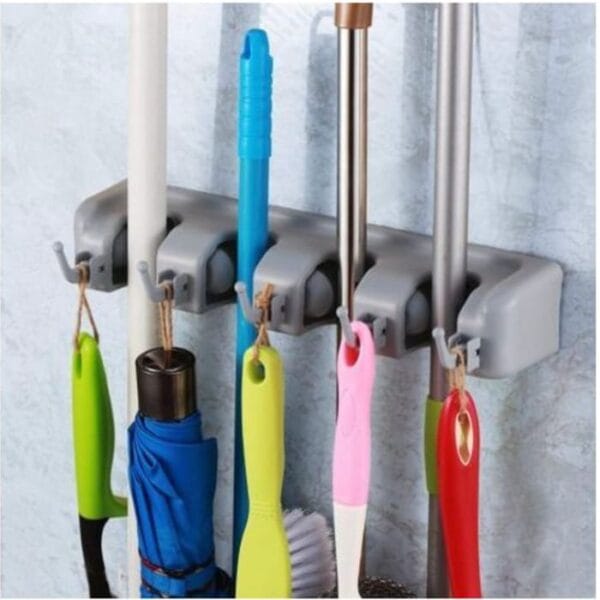 Support Balai rangement mural poigne raclette ranger serpillères brosses cuisine stocker emplacement mur accroche porte salle de bain economiseur espace