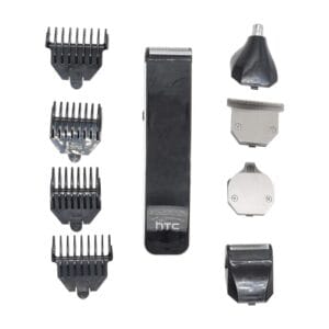 Tondeuse Cheveux Barbe HTC AT-1201 kit rasage homme complet avec accessoires et différentes têtes