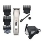 Tondeuse HTC rechargeable lames Acier inoxydable Barbe Cheveux 4 Peignes coupe nette