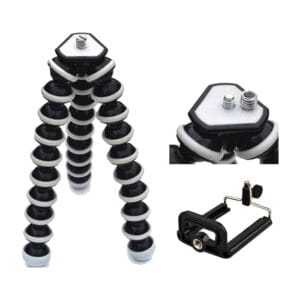 Trépied Flexible Smartphone Z-03 fixant un téléphone pour une vidéo stable sur une table basse