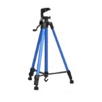 Trepied professionnel telephone camera support aluminium extensible Trépied 140 cm photo vidéo Maroc photographe portable image stable création de contenu digital bleu