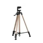 Trepied professionnel telephone camera support aluminium extensible Trépied 140 cm photo vidéo Maroc photographe portable image stable création de contenu digital marron