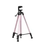 Trepied professionnel telephone camera support aluminium extensible Trépied 140 cm photo vidéo Maroc photographe portable image stable création de contenu digital rose