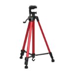 Trepied professionnel telephone camera support aluminium extensible Trépied 140 cm photo vidéo Maroc photographe portable image stable création de contenu digital rouge