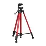 Trepied professionnel telephone camera support aluminium extensible Trépied 140 cm photo vidéo Maroc photographe portable image stable création de contenu digital rouge