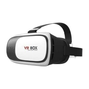 Lunettes VR Smartphone VR Box 3D sur un fond neutre, montrant son design ergonomique pour une expérience immersive de réalité virtuelle.