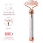 accessoire massage visage roller quartz rose appareil finishing touch flawless quotidien outil beaute anti ride cernes peau micro vibration contour rituel