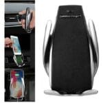 chargeur voiture sans fil support telephone induction serrage automatique detecteur mouvement 10w samsung iphone compatible android ios infra