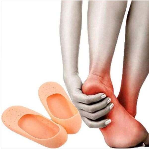 chaussette silicone anti crevasse hydratante pied dur douleur pieds protege soin exfoliante talon sec odeur peau morte craquele extensible regeneration