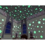 etoile phosphorescente etoiles brillent noir sticker étoiles lumineuses decoration galaxie autocollant fluorescente plafond chambre enfant bebe mural ciel peur kit coller