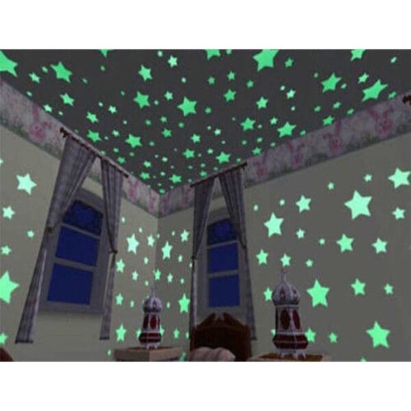 etoile phosphorescente etoiles brillent noir sticker étoiles lumineuses decoration galaxie autocollant fluorescente plafond chambre enfant bebe mural ciel peur kit coller