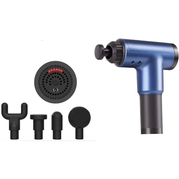 pistolet massage musculaire appareil electrique masseur portable sport silencieux 4 têtes rechargeable puissant a percussion sans fil maison anti fatigue crampes massager relaxer muscles corps fatigue