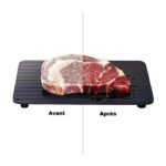 plaque decongelation rapide planche plateau degivrage viande naturelle aliments ustensile cuisine sans micro ondes frais Recyclable ecologique avant apres