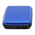 porte feuille power bank carte chargeur portefeuille batterie integre etui credit 1800mah usb accordeon anti rfid voyage smartphone telephone argent bleu