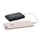 porte feuille power bank carte chargeur portefeuille batterie integre etui credit 1800mah usb accordeon anti rfid voyage smartphone telephone argent branche sur iphone 8 plus