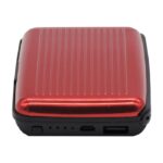 porte feuille power bank carte chargeur portefeuille batterie integre etui credit 1800mah usb accordeon anti rfid voyage smartphone telephone argent rouge