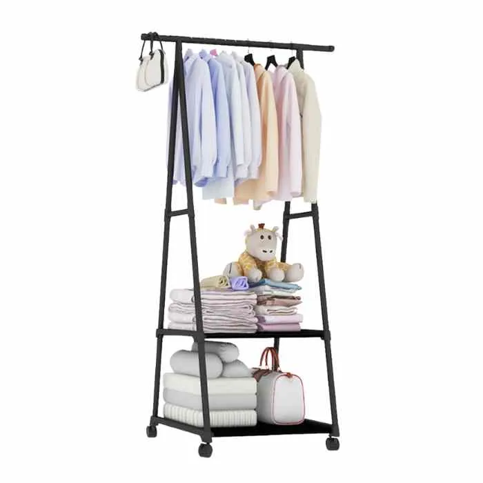 porte vetement a roulette penderie retractable manteau pliable acier mobile petite espace etagere robuste chambre rangement stockage