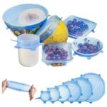 6 Couvercles en Silicone Extensibles Réutilisables
