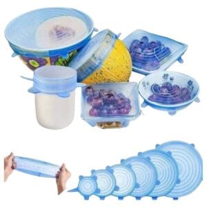 Couvercles silicone extensibles s'adaptant à un bol, idéals pour la conservation alimentaire au Maroc