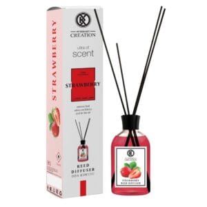 Diffuseur Kreasyon saveur Mangue posé dans un salon moderne au Maroc