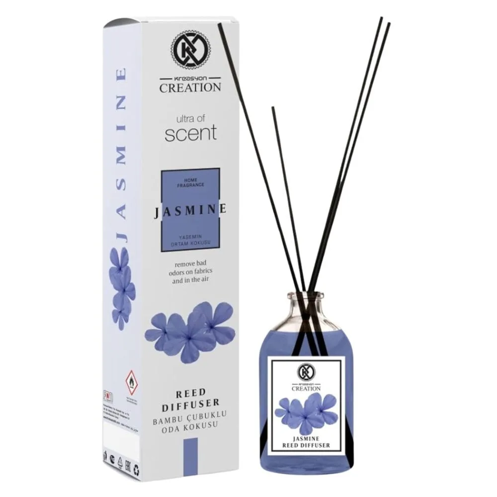 Bouteille de 115 ml avec bâtonnets Diffuseur de parfum jasmin Kreasyon diffuseur d arome maison odeur parfume l'air