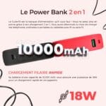 باور بانك كيوب 10,000 مللي أمبير قوي ومدمج بسعة عالية، شحن سريع تايب سي ويو إس بي A سلكي 18 واط ولاسلكي 10 واط، متوفر بالألوان الأسود، الأحمر، الأخضر، والأزرق.