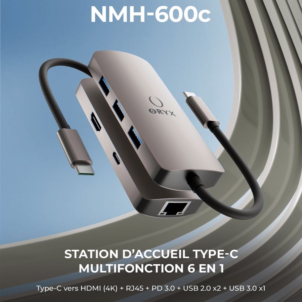 adaptateur oryx Type C Multiport 6 en 1 ethernet usb type c usb type c hdmi mac book adaptateur oryx Type C Multiport 6 en 1 ethernet usb type c usb type c hdmi mac book
