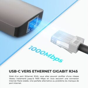 Adaptateur PC portable en alliage d'aluminium pour une meilleure dissipation de la chaleur.