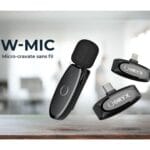 micro cravate sans fil W Mic 2.4G latence faible son image présentation vlog interviews microphone leger mobile Type C samsung ou Lightning apple iphone