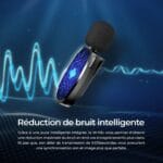micro cravate sans fil W Mic 2.4G présentation vlog interviews microphone leger mobile discret puissant enregistrement reduction bruit son clair net Type C samsung ou Lightning apple iphone