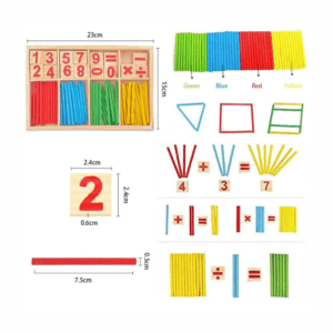 Enfant manipulant un jeu éducatif bois Montessori pour apprendre à compter et calculer