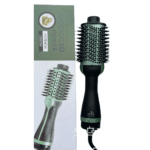 Brosse sèche-cheveux et volumatrice Avocado 3D Power 2000W, de couleur vert avocat et noir, présentée à côté de son emballage.
