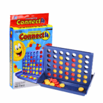 Connect 4 Interesting avec illustrations colorées et personnages animés, destinée aux enfants de 3 ans et plus.