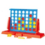 Boîte du jeu de société "Form 4 Develop the Intelligence" (similaire à Puissance 4) montrant la grille de jeu bleue avec des pions rouges et jaunes insérés.