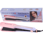 Un lisseur REIMIOGTONI Kerati Therapy Pro, bicolore rose et lavande, est posé devant sa boîte d'emballage sur un fond blanc.