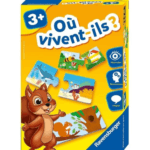 Boîte du jeu éducatif « Où vivent-ils ? » de Ravensburger, jeu d’association pour enfants dès 3 ans sur les animaux et leurs habitats.