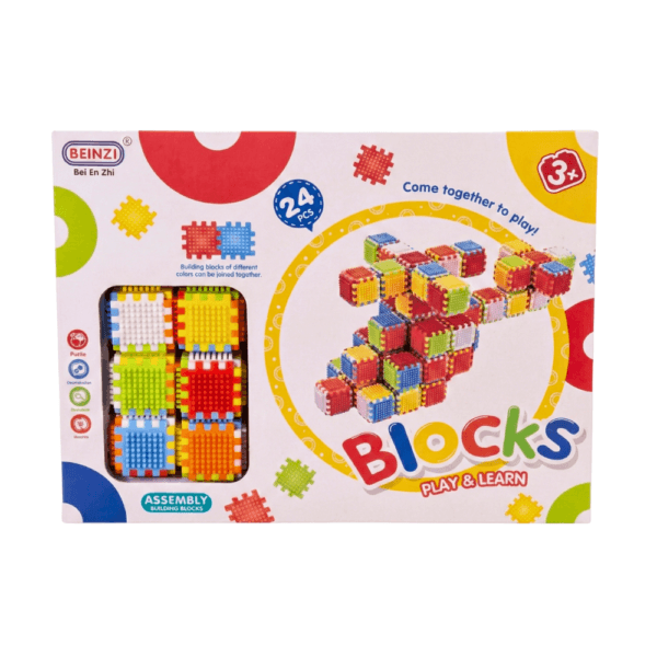 Blocs d'Assemblage officiels BEINZI, 24 pièces, vue de face - Disponible au Maroc.
