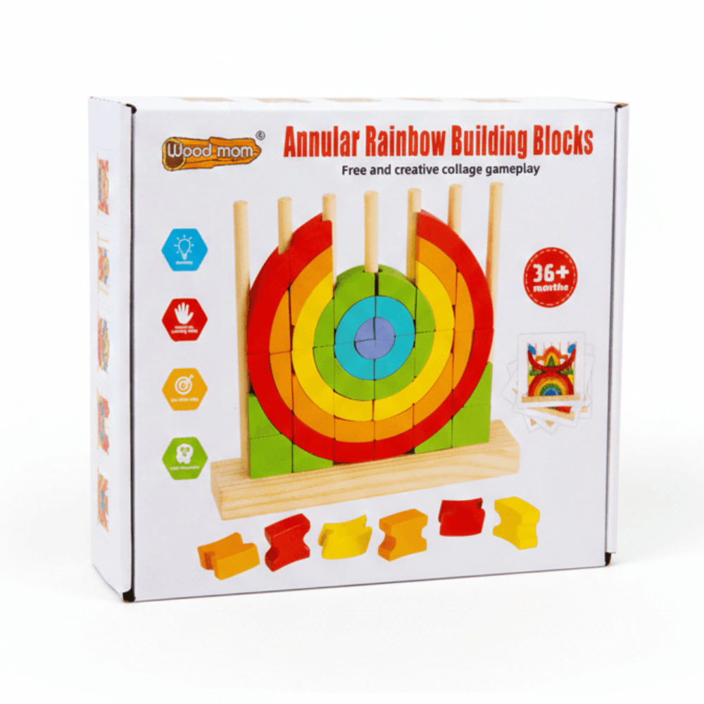 Pack Officiel Boîte complète avec modèles. Jeu de construction enfant Wood Mom dans son emballage d'origine.