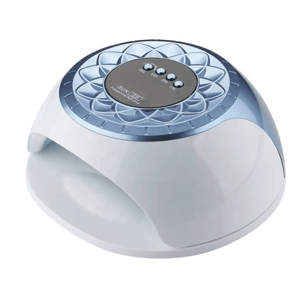 Lampe LEDUV Professionnelle SUN S9 bleu– 268W – Séchage rapide ongles gel (2) Lampe à ongles LED/UV professionnelle SUN S9 268W pour le séchage rapide des ongles en gel avec capteur automatique et écran digital.