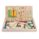 علبة تعليمية للأطفال مع أدوات لتعلّم الرياضيات وقراءة الوقت والرسم ابتداءً من 3 سنوات لعبة تعليمية تفاعلية من الخشب