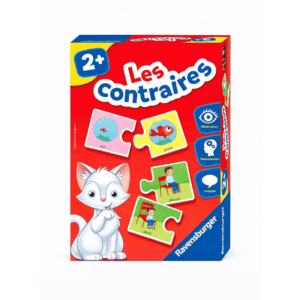 Jeu Contraires Enfant Ravensburger avec des puzzles pour apprendre les opposés, idéal pour les tout-petits dès 2 ans.