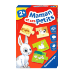 لعبة الأم وصغارها مع ألغاز مصوّرة تربط بين الحيوانات البالغة وصغارها