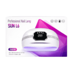Detail de la lampe SUN L6 268W montrant affichage digital et base amovible pour pedicure