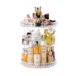 Compartiments ajustables de l organisateur cosmetique rotatif 360 pour maquillage et parfums