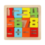 لغز تركيب خشبي بالأرقام والرموز الرياضية لتنمية مهارات الطفل منذ 18 شهراً