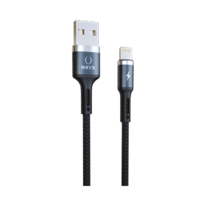 Câble Chargeur Lightning Rhino SDC-030i noir tressé pour charge rapide iPhone