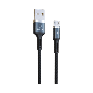 Câble MicroUSB ORYX SDC-030m tressé noir pour charge rapide de téléphone Android